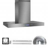 ReelRock 90cm Ceiling Mounted Island Canopy Rangehood [H-EKE-900-ISLAND-W3]